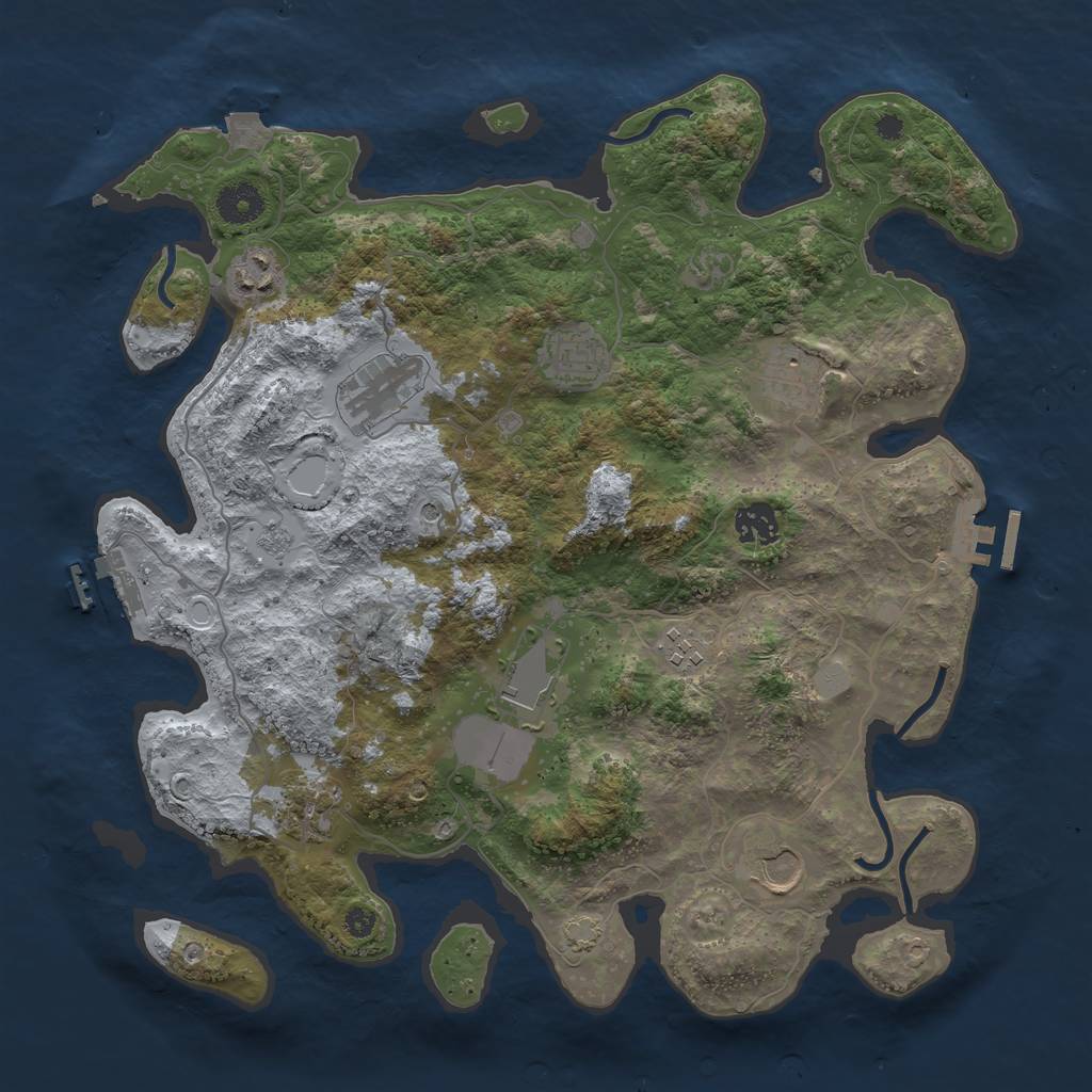 Rust Map: Procedural Map, Size: 3700, Seed: 2382655, 17 Monuments