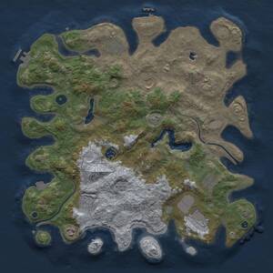 Thumbnail Rust Map: Procedural Map, Size: 4000, Seed: 523174329, 15 Monuments
