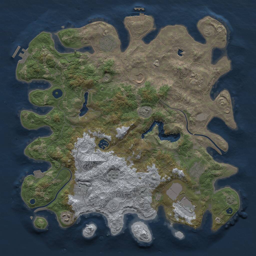 Rust Map: Procedural Map, Size: 4000, Seed: 523174329, 15 Monuments