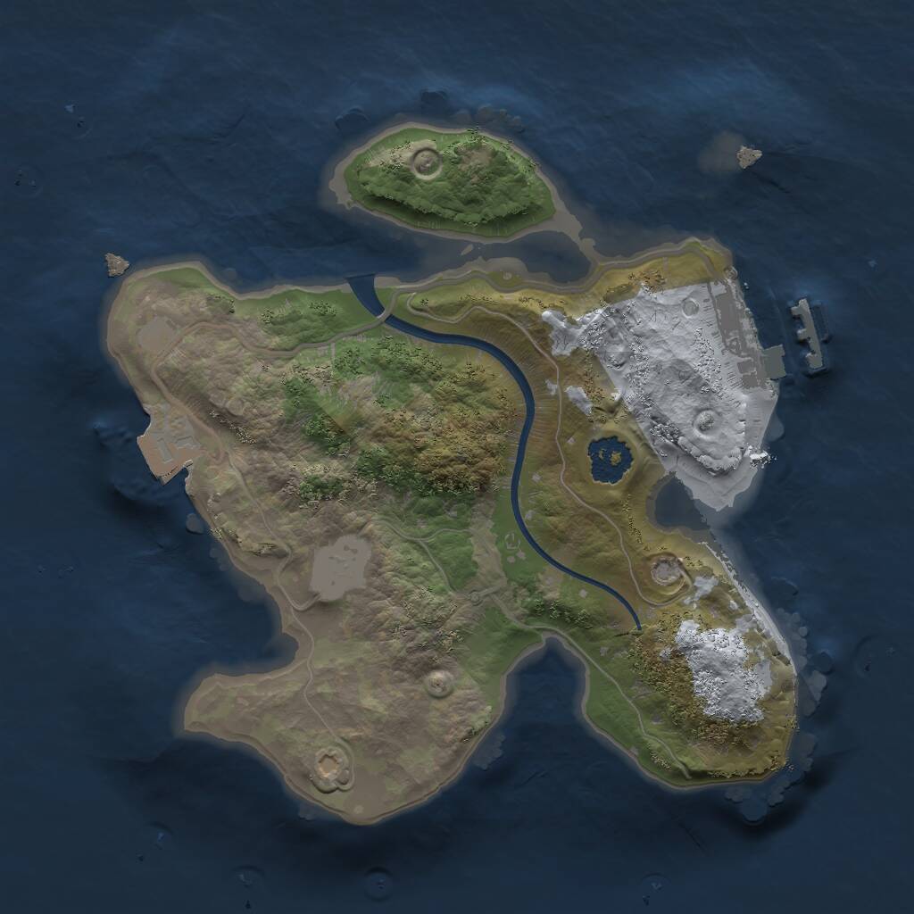 Rust Map: Procedural Map, Size: 2000, Seed: 71986160, 2 Monuments