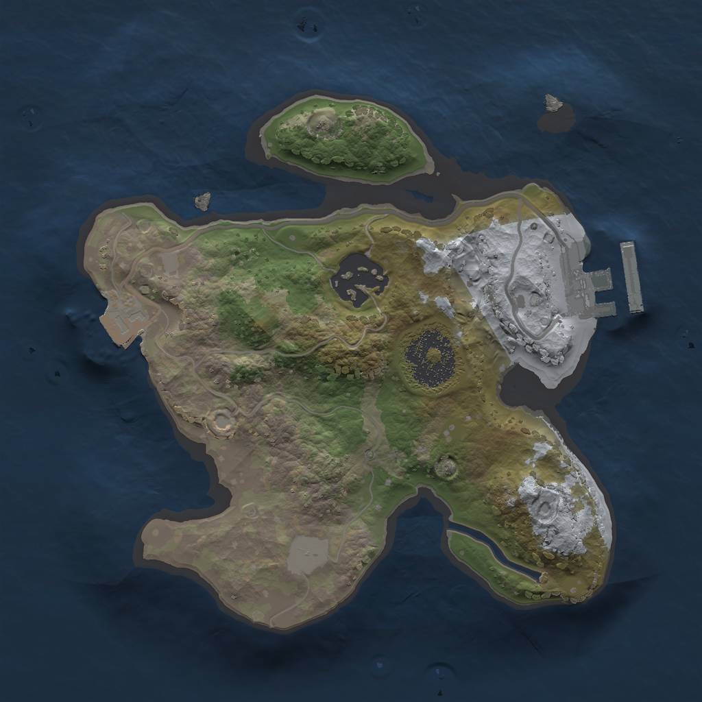 Rust Map: Procedural Map, Size: 2000, Seed: 71986160, 5 Monuments