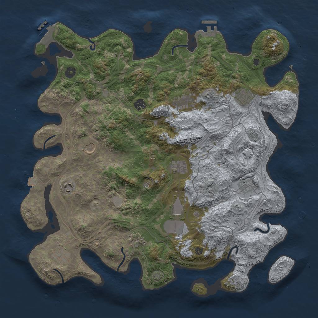 Rust Map: Procedural Map, Size: 4250, Seed: 2062756521, 19 Monuments