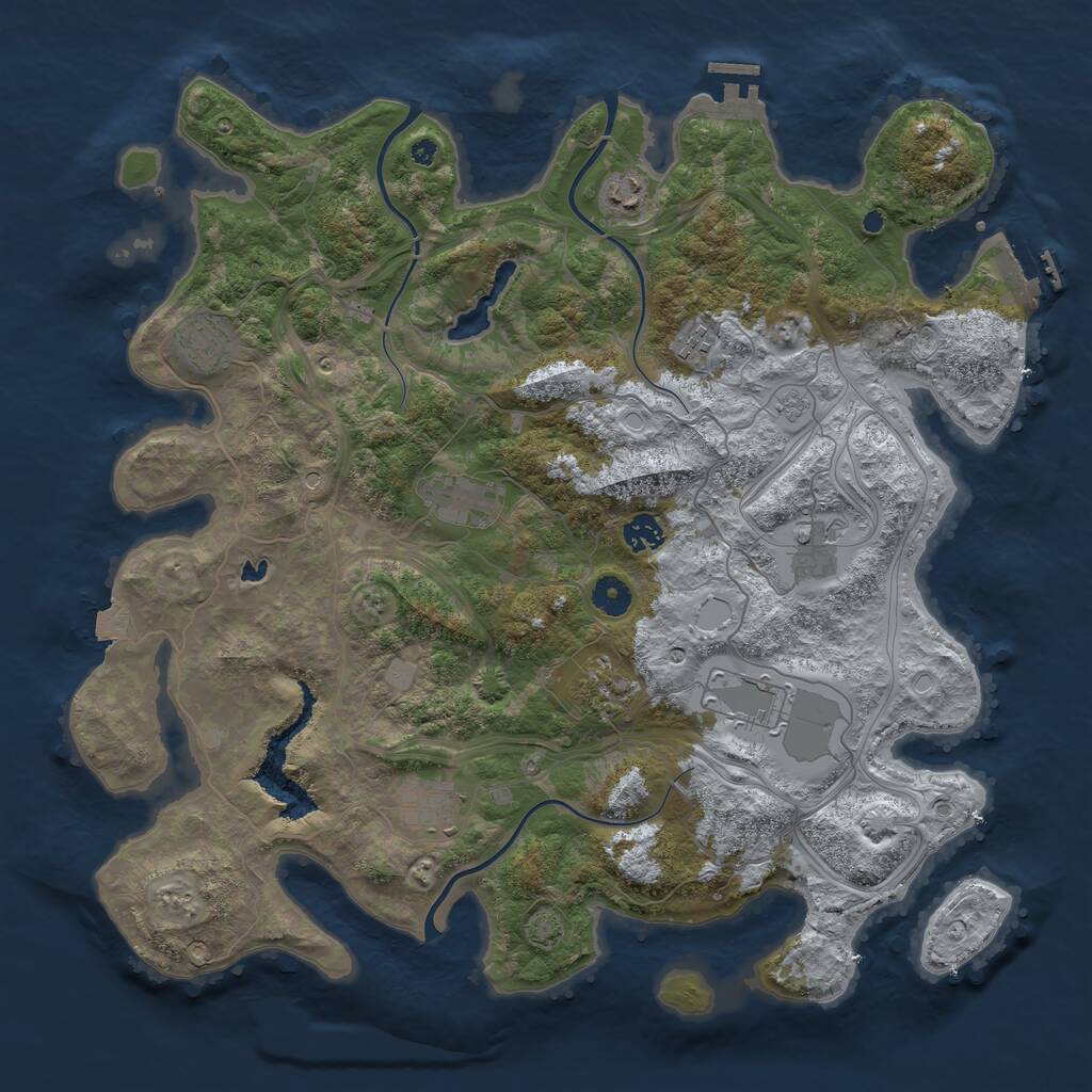 Rust Map: Procedural Map, Size: 4250, Seed: 2062756521, 15 Monuments
