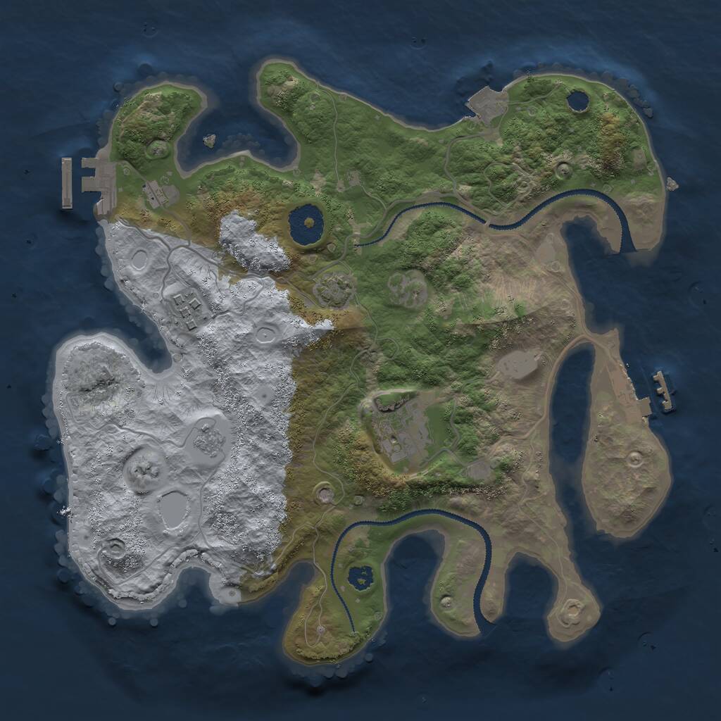 Rust Map: Procedural Map, Size: 2850, Seed: 692931387, 7 Monuments
