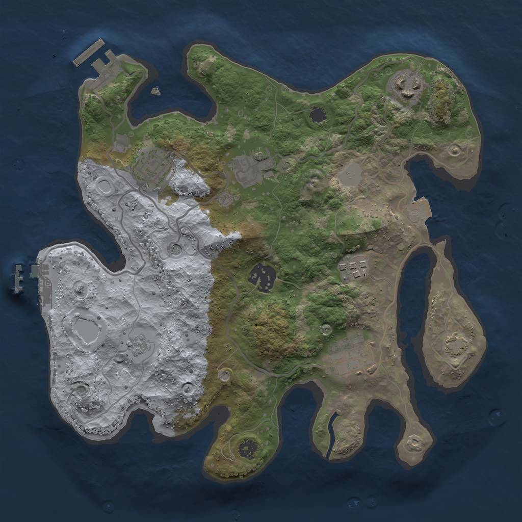 Rust Map: Procedural Map, Size: 2850, Seed: 692931387, 14 Monuments