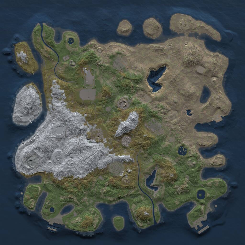 Rust Map: Procedural Map, Size: 4000, Seed: 682237091, 14 Monuments