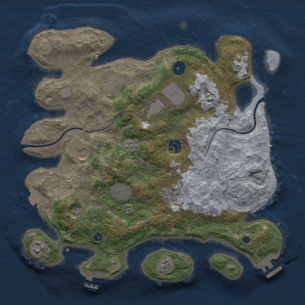 Rust Map: Procedural Map, Size: 3500, Seed: 435678, 14 Monuments