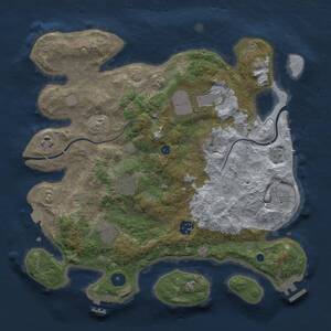 Thumbnail Rust Map: Procedural Map, Size: 3500, Seed: 435678, 13 Monuments