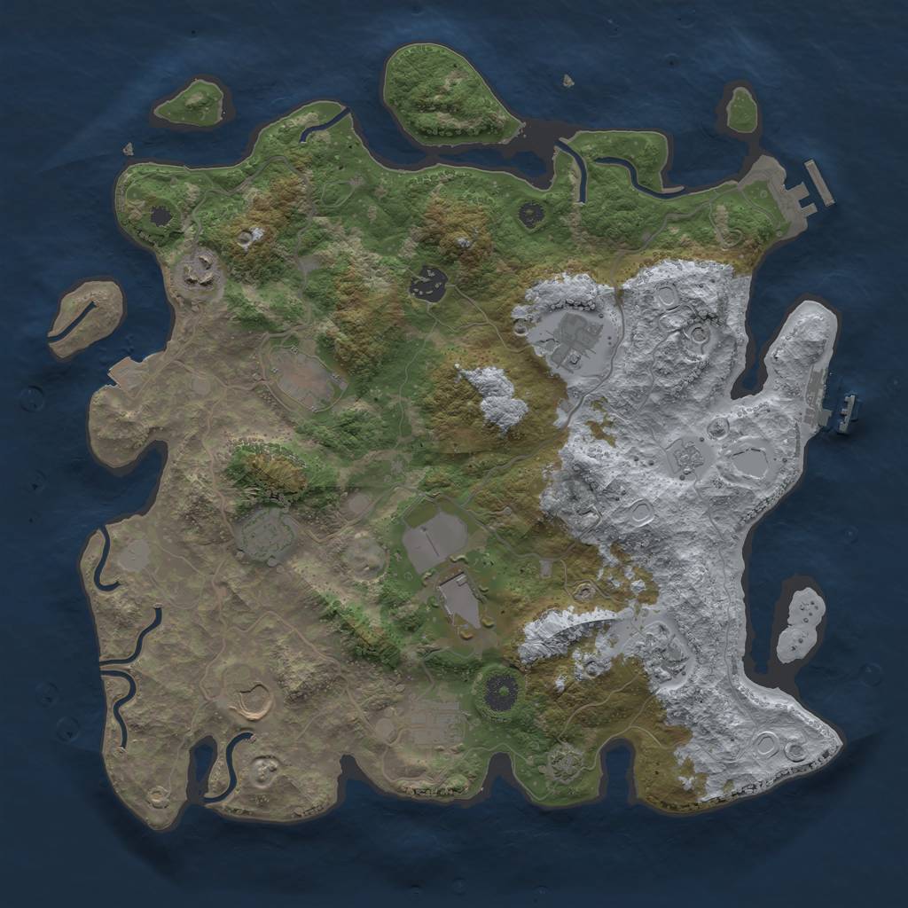 Rust Map: Procedural Map, Size: 3750, Seed: 562404, 17 Monuments