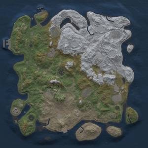 Thumbnail Rust Map: Procedural Map, Size: 4000, Seed: 683597493, 18 Monuments