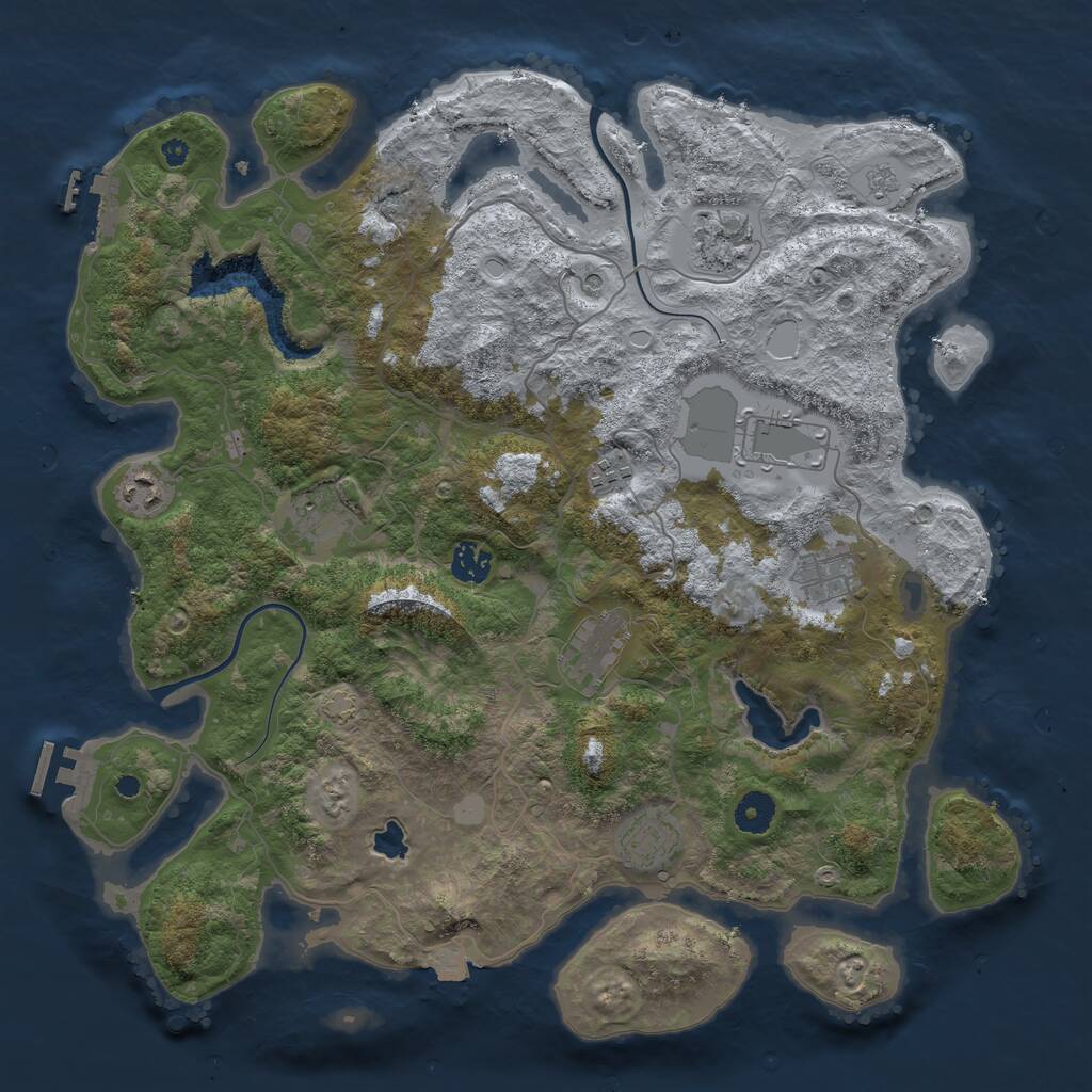 Rust Map: Procedural Map, Size: 4000, Seed: 683597493, 15 Monuments