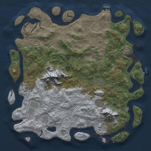 Thumbnail Rust Map: Procedural Map, Size: 5000, Seed: 935765, 19 Monuments