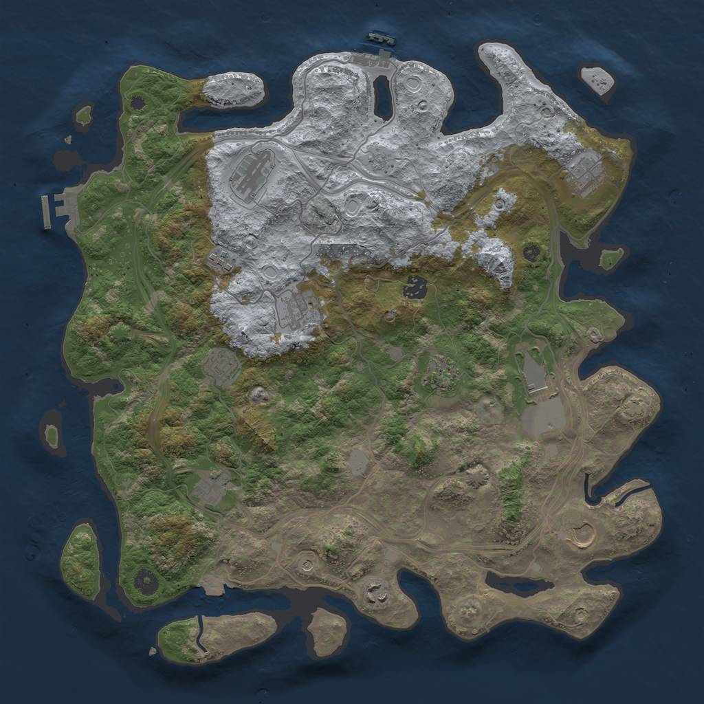 Rust Map: Procedural Map, Size: 4250, Seed: 1255107368, 19 Monuments