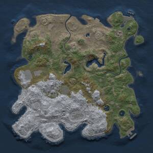 Thumbnail Rust Map: Procedural Map, Size: 4000, Seed: 386278553, 12 Monuments