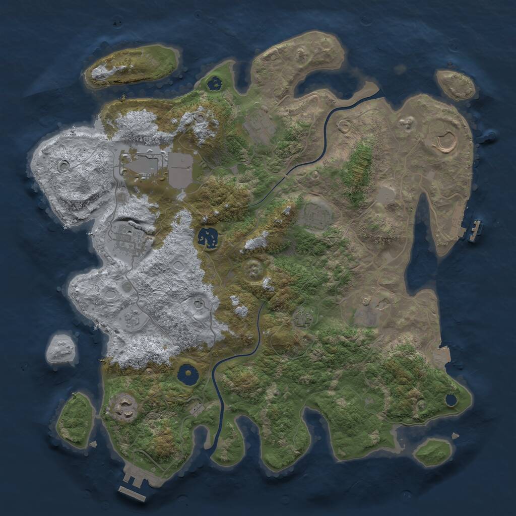 Rust Map: Procedural Map, Size: 3700, Seed: 998117, 14 Monuments