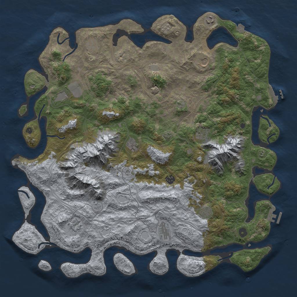 Rust Map: Procedural Map, Size: 5000, Seed: 547118748, 19 Monuments