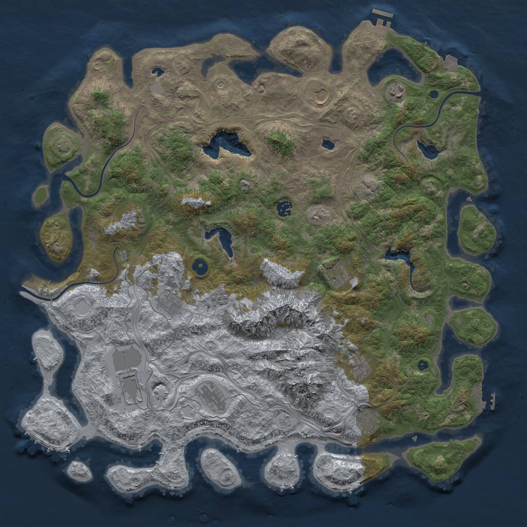 Rust Map: Procedural Map, Size: 5000, Seed: 547118748, 17 Monuments