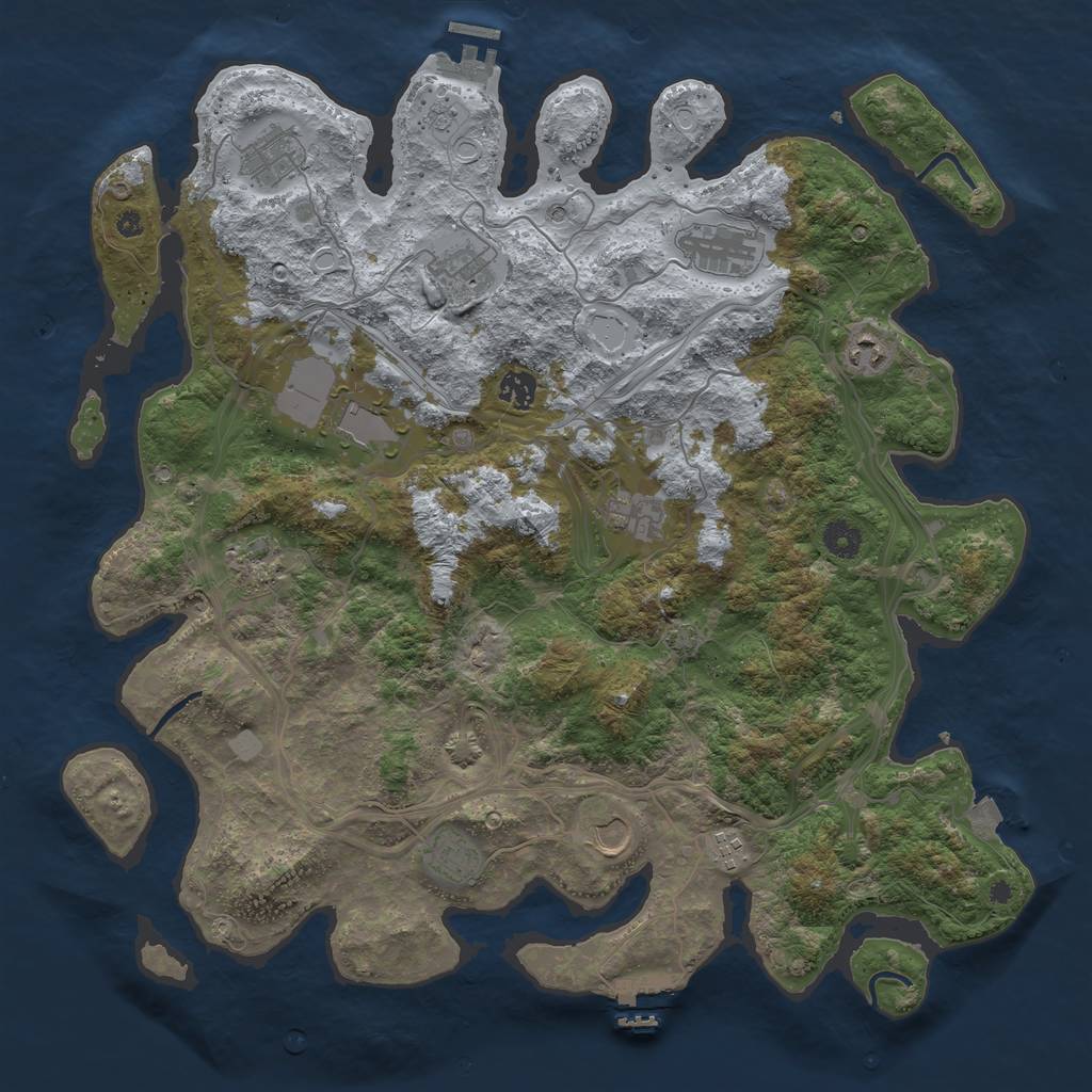 Rust Map: Procedural Map, Size: 4250, Seed: 630633041, 19 Monuments