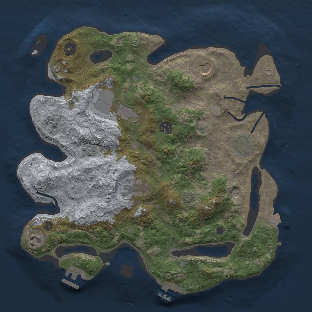 Rust Map: Procedural Map, Size: 3500, Seed: 440412889, 15 Monuments