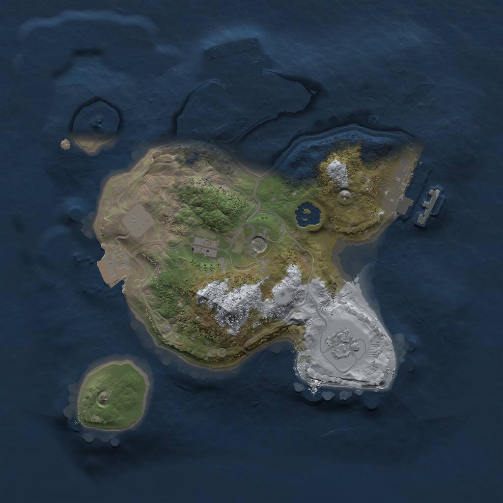 Rust Map: Procedural Map, Size: 2000, Seed: 141114370, 5 Monuments