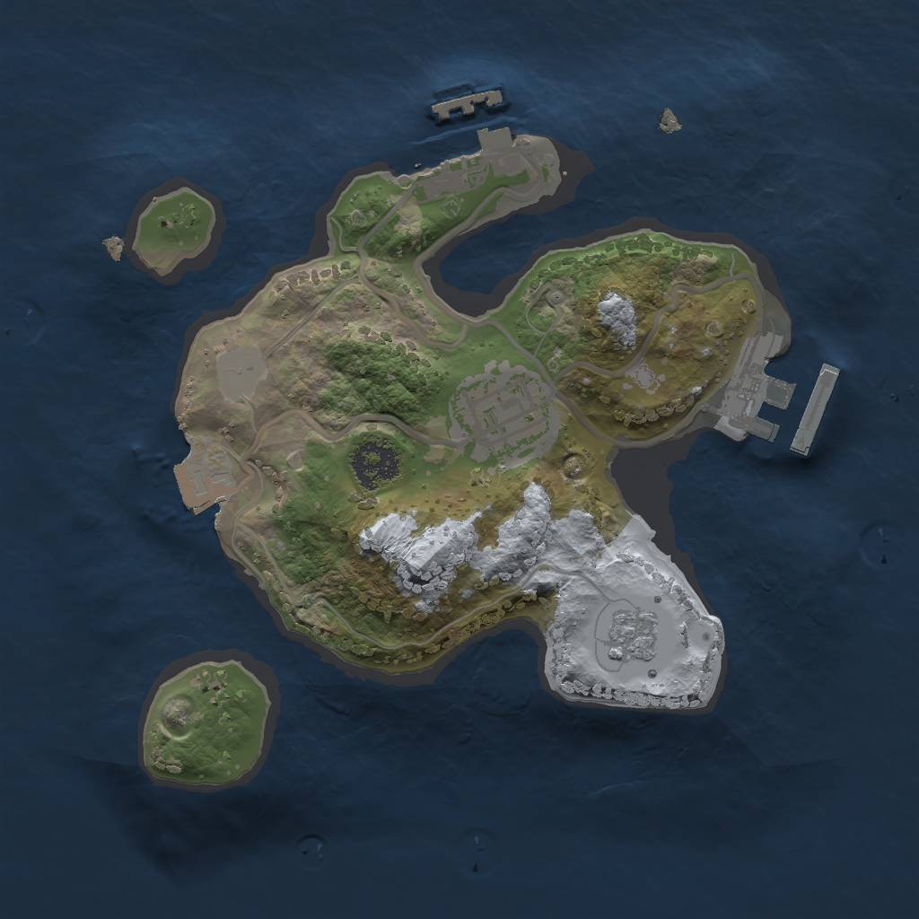 Rust Map: Procedural Map, Size: 2000, Seed: 141114370, 7 Monuments