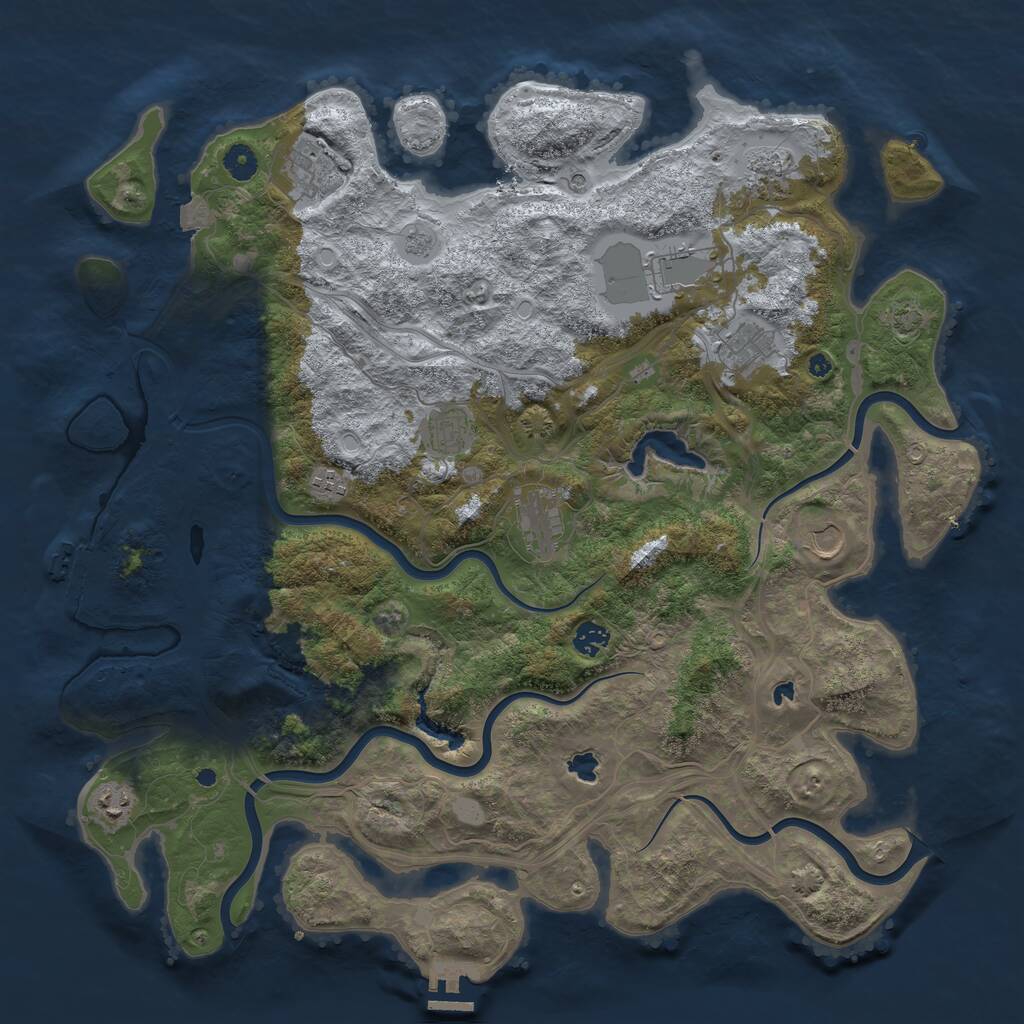 Rust Map: Procedural Map, Size: 4500, Seed: 1720293935, 16 Monuments