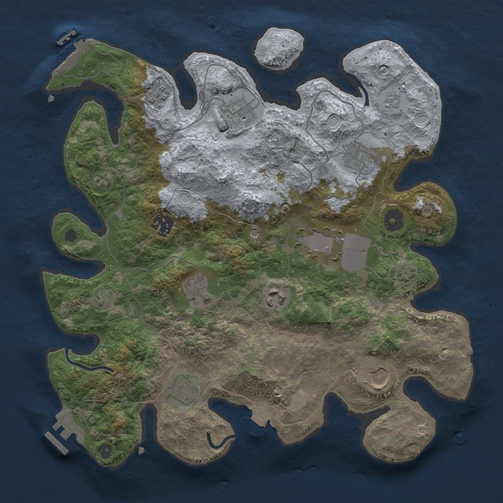 Rust Map: Procedural Map, Size: 3500, Seed: 190924, 17 Monuments