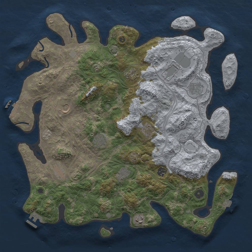 Rust Map: Procedural Map, Size: 4250, Seed: 228012988, 19 Monuments