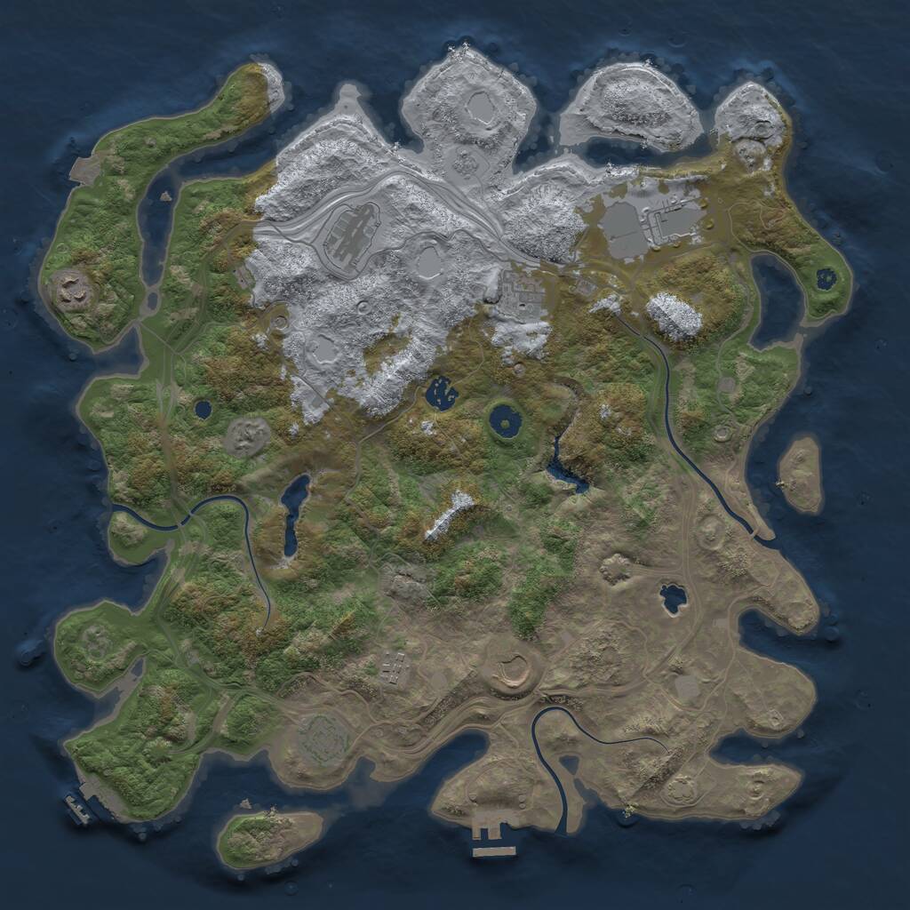 Rust Map: Procedural Map, Size: 4300, Seed: 289667, 14 Monuments