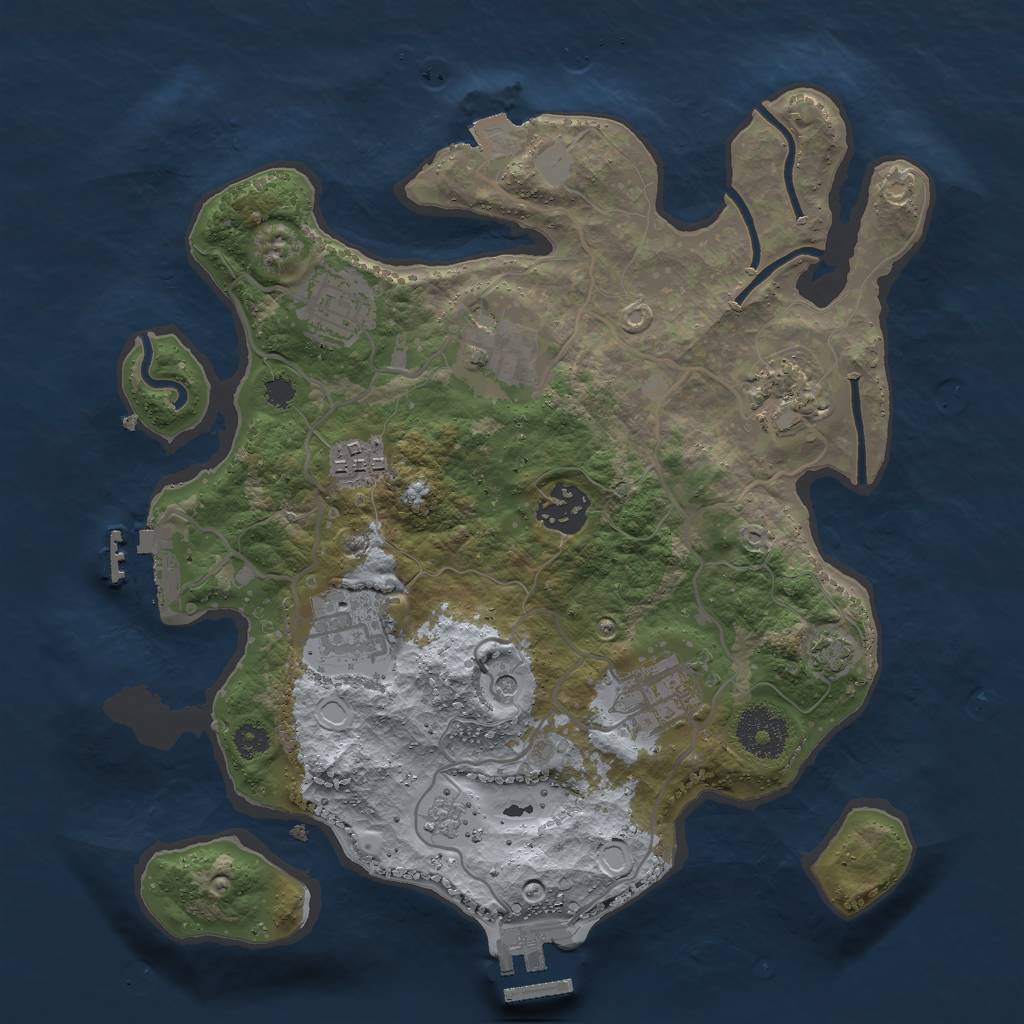 Rust Map: Procedural Map, Size: 3000, Seed: 1637841077, 15 Monuments