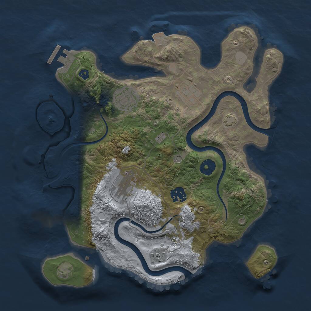 Rust Map: Procedural Map, Size: 3000, Seed: 1637841077, 9 Monuments