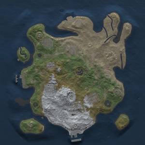 Thumbnail Rust Map: Procedural Map, Size: 3000, Seed: 1637841077, 15 Monuments