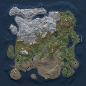 Thumbnail Rust Map: Procedural Map, Size: 3500, Seed: 1455179789, 12 Monuments