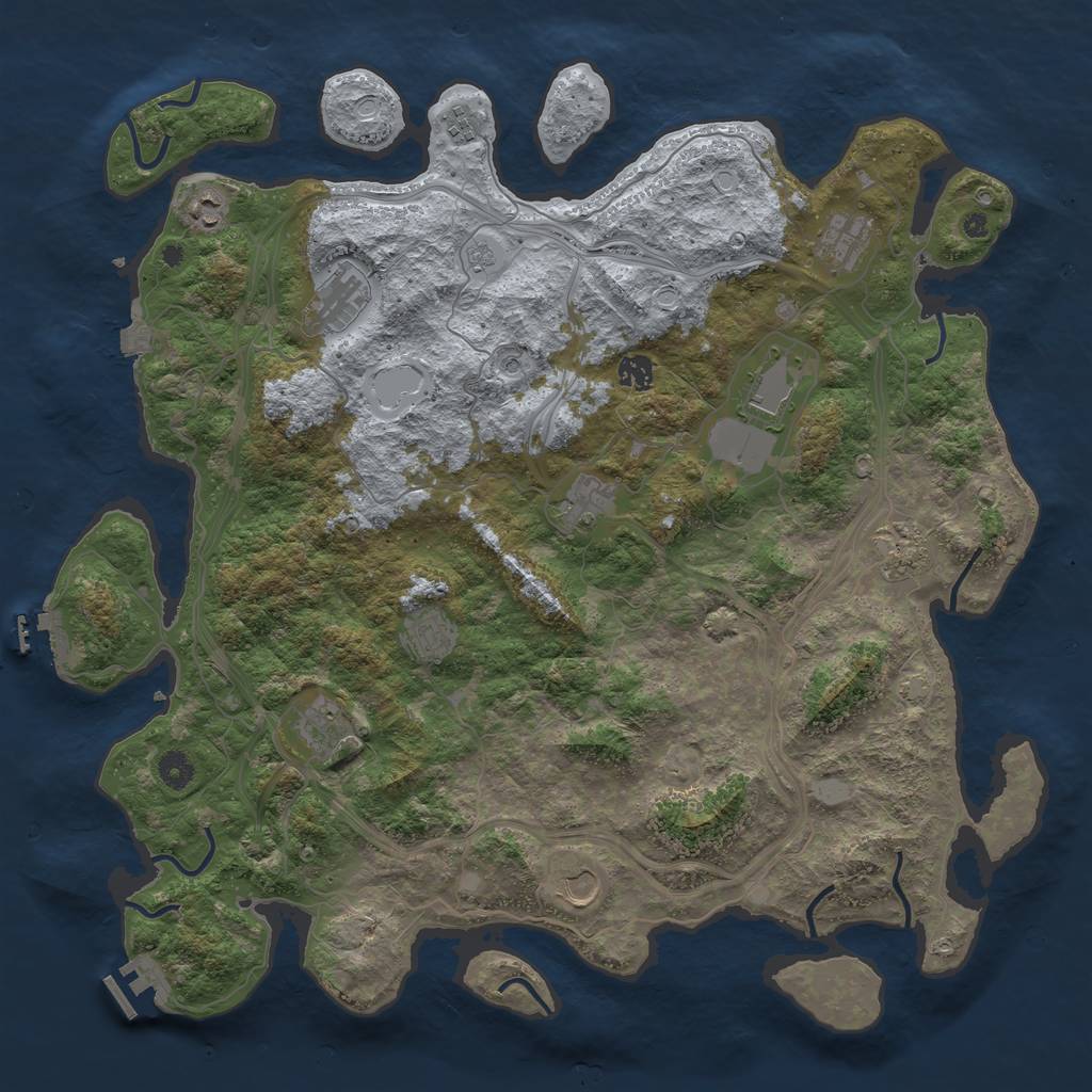 Rust Map: Procedural Map, Size: 4500, Seed: 75664, 19 Monuments