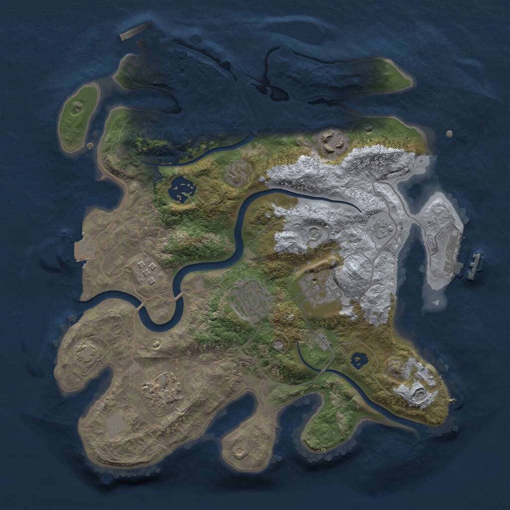 Rust Map: Procedural Map, Size: 3000, Seed: 1468252890, 12 Monuments