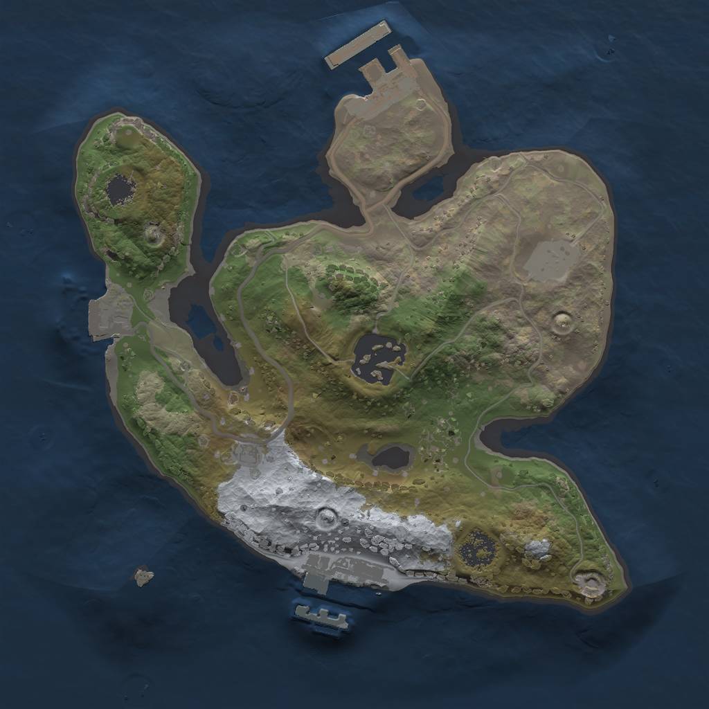 Rust Map: Procedural Map, Size: 2000, Seed: 71670019, 6 Monuments