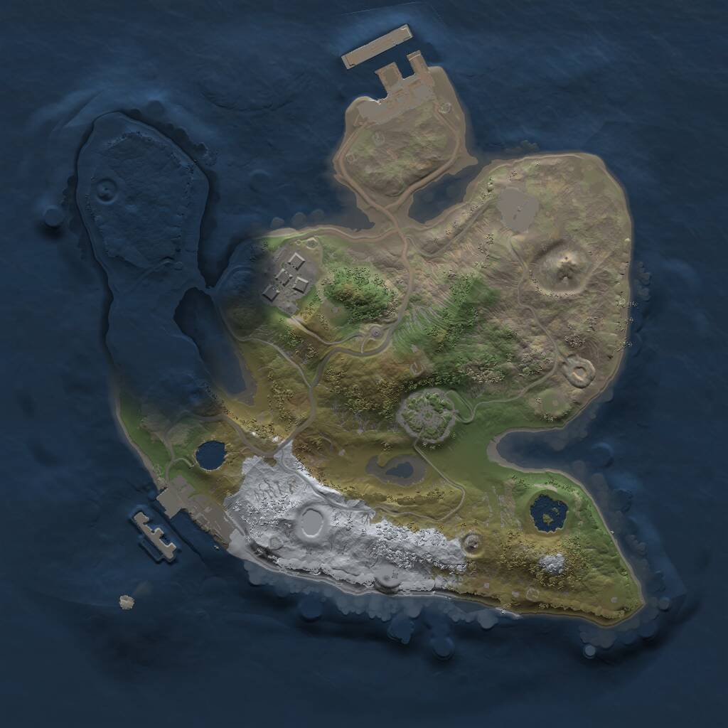 Rust Map: Procedural Map, Size: 2000, Seed: 71670019, 5 Monuments