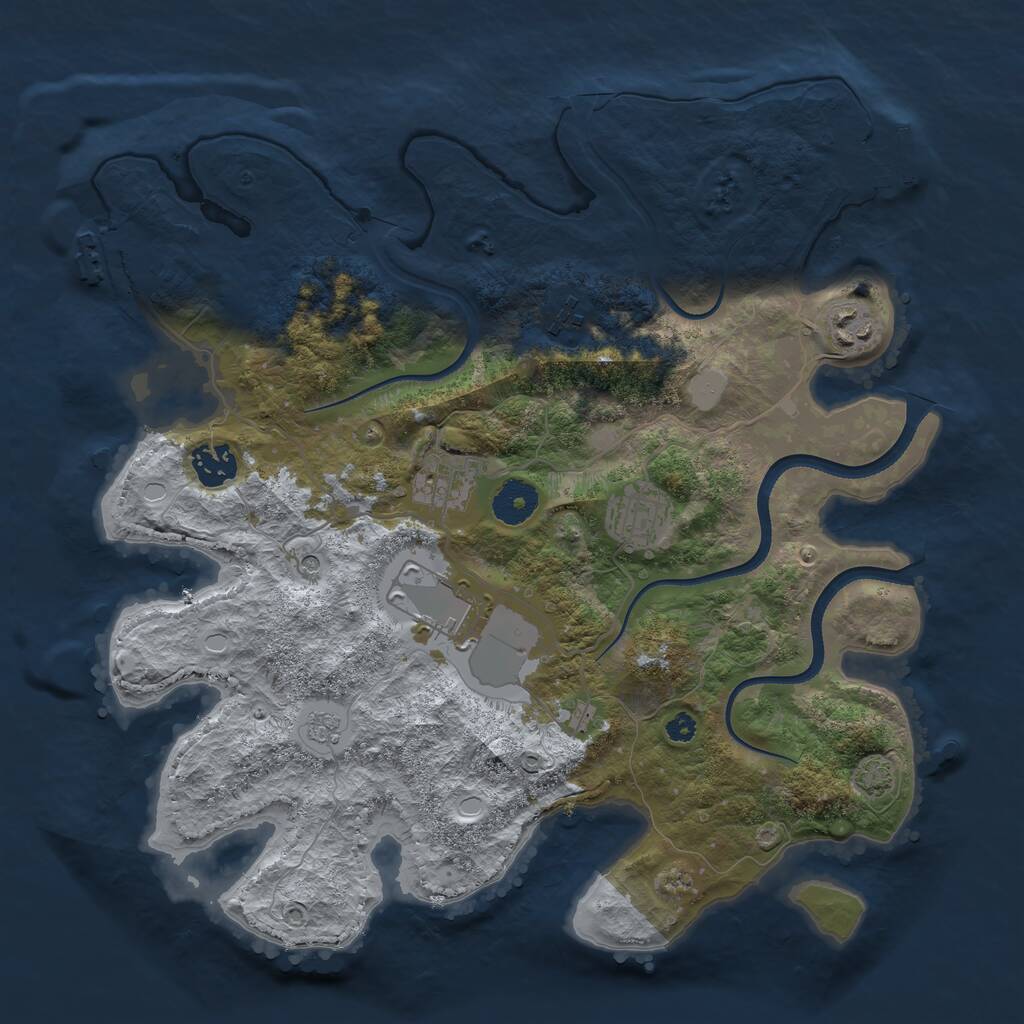 Rust Map: Procedural Map, Size: 3500, Seed: 562285703, 12 Monuments