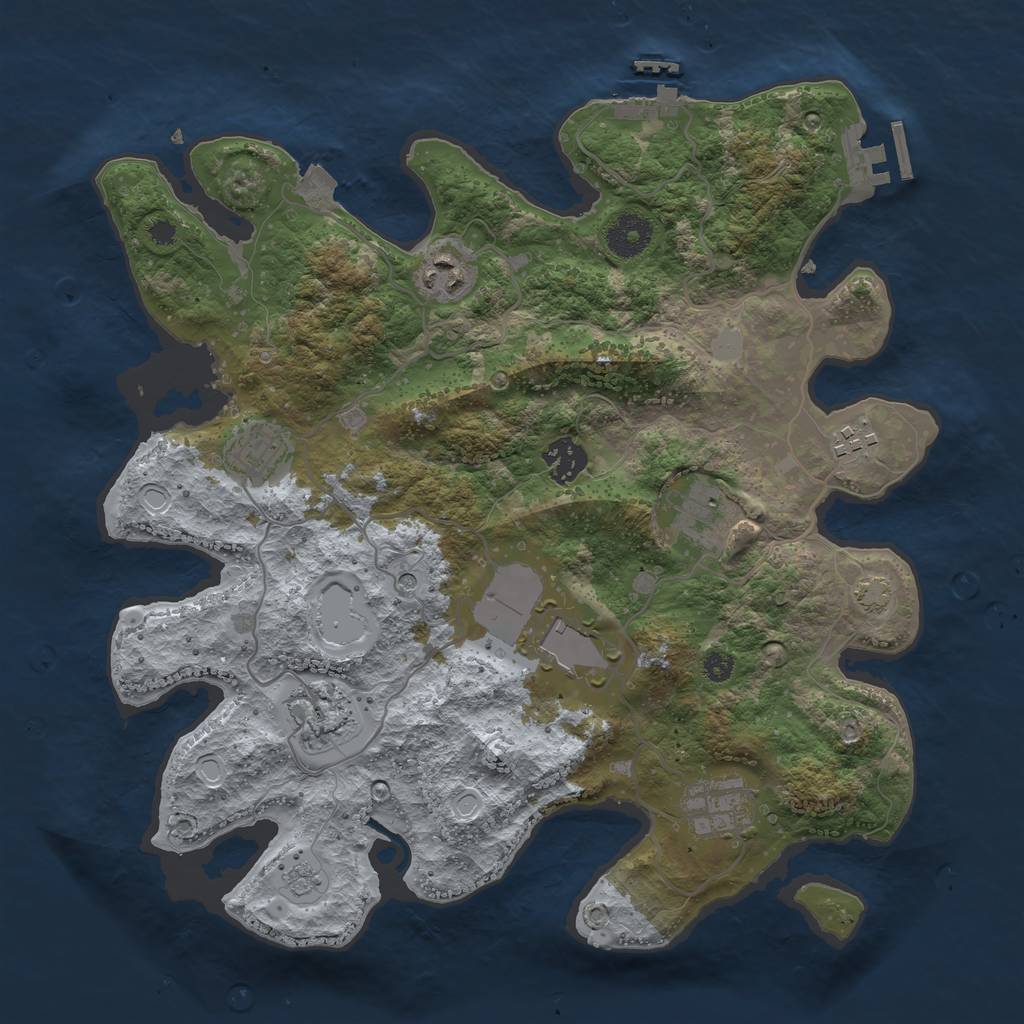 Rust Map: Procedural Map, Size: 3500, Seed: 562285703, 16 Monuments