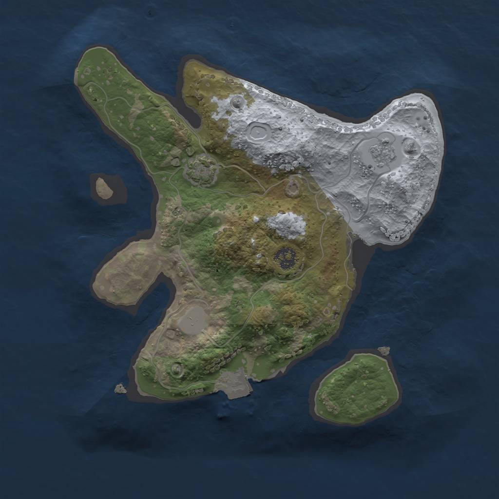 Rust Map: Procedural Map, Size: 2250, Seed: 1938730861, 5 Monuments