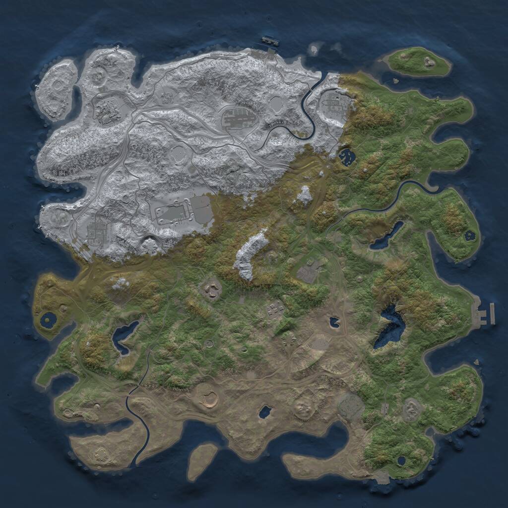 Rust Map: Procedural Map, Size: 4750, Seed: 523, 19 Monuments