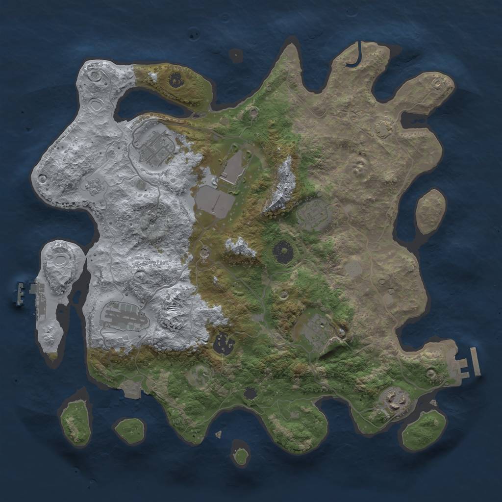 Rust Map: Procedural Map, Size: 3500, Seed: 155285806, 15 Monuments