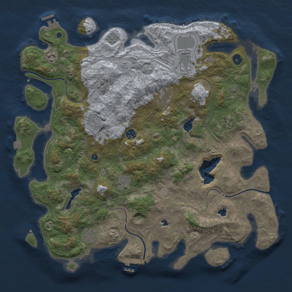 Rust Map: Procedural Map, Size: 4500, Seed: 2049708329, 15 Monuments