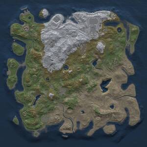 Thumbnail Rust Map: Procedural Map, Size: 4500, Seed: 2049708329, 15 Monuments