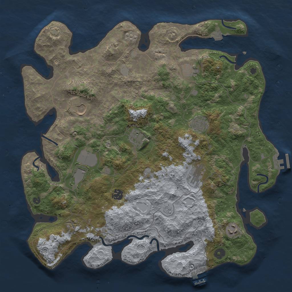 Rust Map: Procedural Map, Size: 4000, Seed: 9192024, 18 Monuments