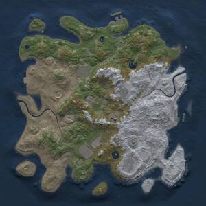 Thumbnail Rust Map: Procedural Map, Size: 3800, Seed: 300340165, 14 Monuments