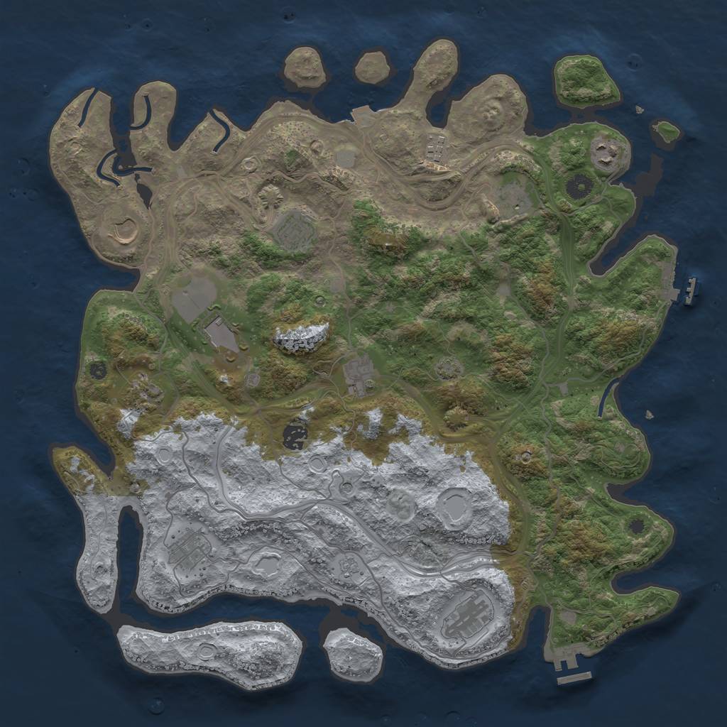 Rust Map: Procedural Map, Size: 4250, Seed: 54997346, 19 Monuments