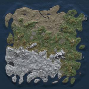 Thumbnail Rust Map: Procedural Map, Size: 5000, Seed: 835868, 19 Monuments