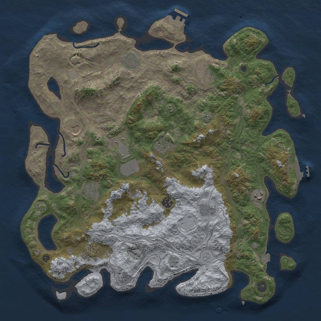 Rust Map: Procedural Map, Size: 4500, Seed: 878672256, 19 Monuments