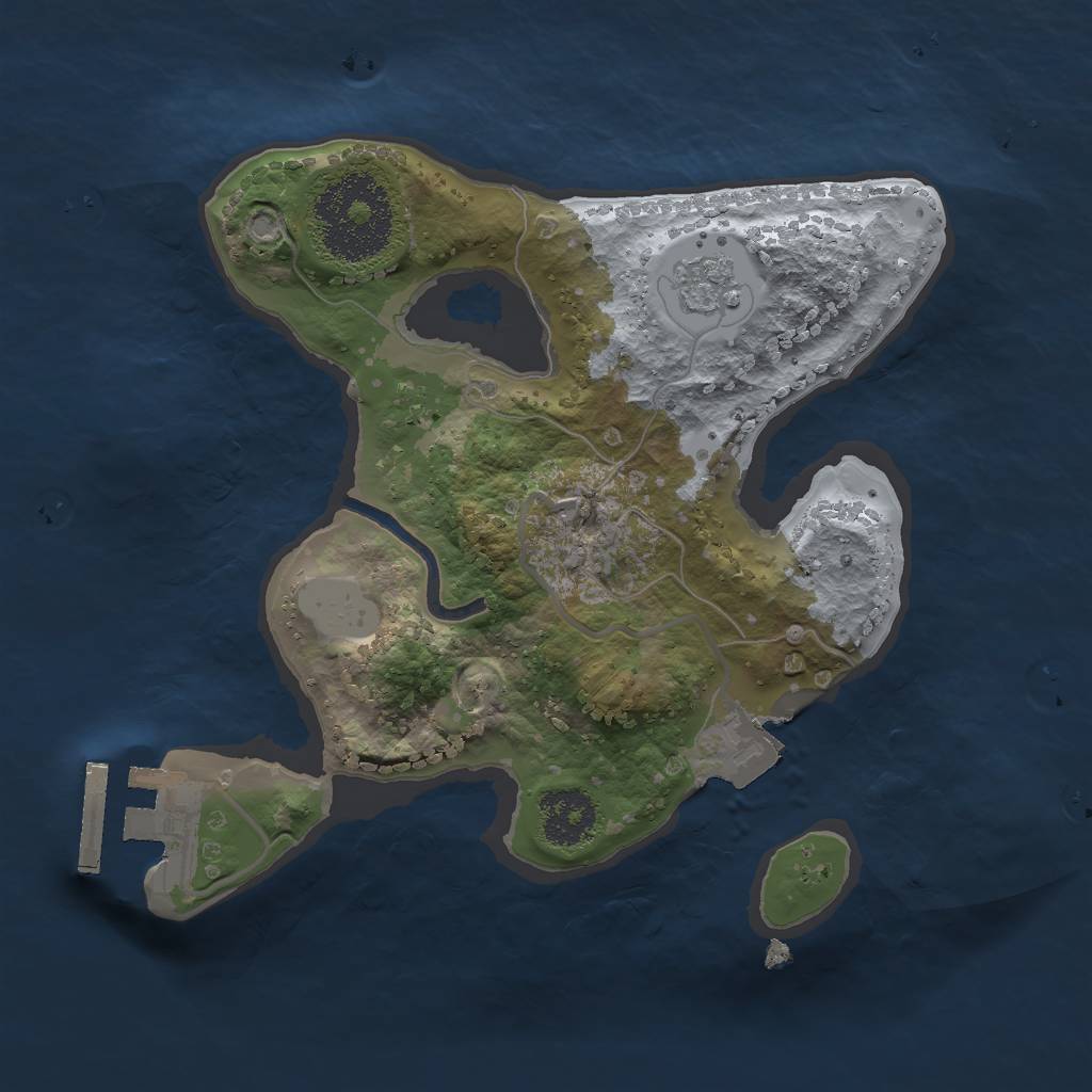 Rust Map: Procedural Map, Size: 2000, Seed: 1271479155, 5 Monuments